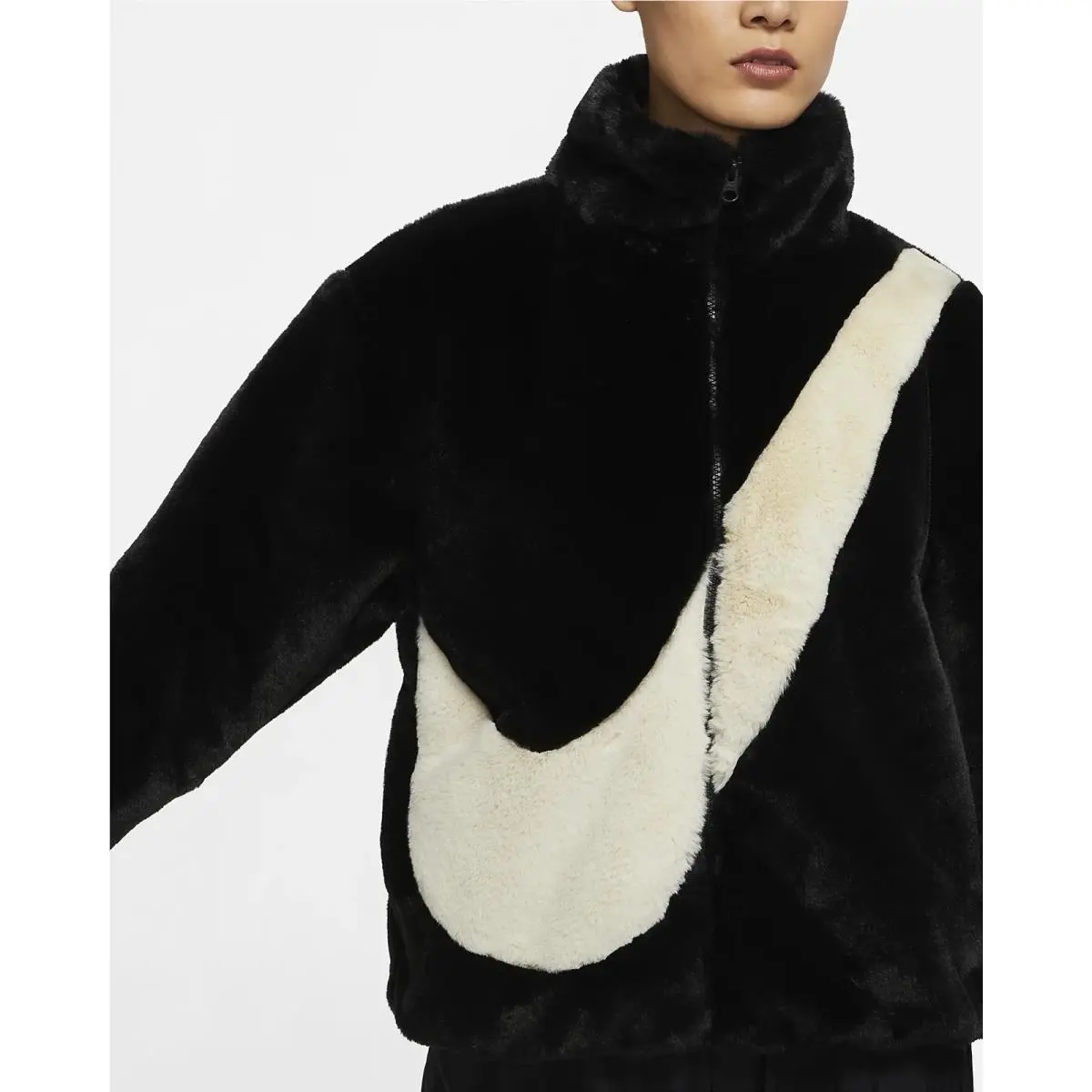 Nike clothing - Nike Sportswear Faux Fur Jacket - DM1759-010 DM1759010 - Black (UPC: 195243727033) 8