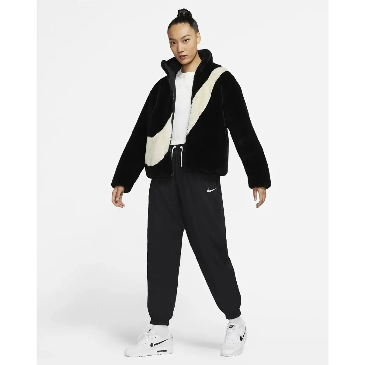 Nike clothing - Nike Sportswear Faux Fur Jacket - DM1759-010 DM1759010 - Black (UPC: 195243727033) 11
