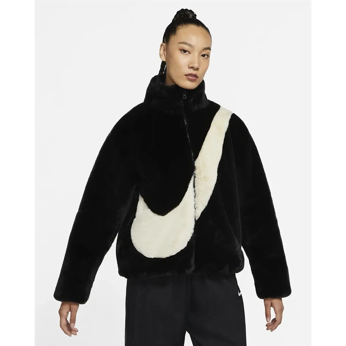 Nike clothing - Nike Sportswear Faux Fur Jacket - DM1759-010 DM1759010 - Black (UPC: 195243727033) 5