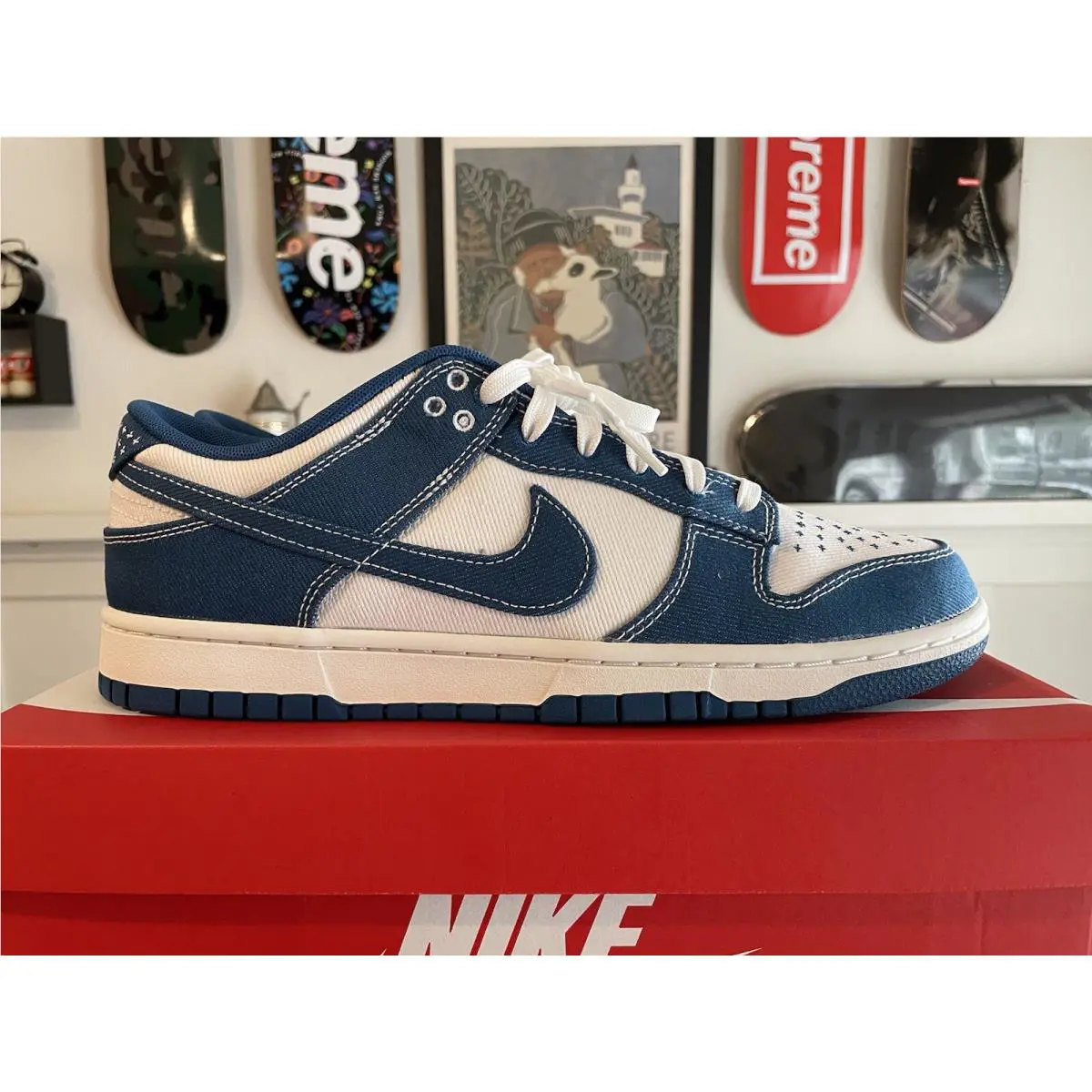 Nike shoes - Nike Dunk Low - Dunk Low - DV0834101 - SUMMIT WHITE/INDUSTRIAL BLUE (UPC: 00196153296039) 4