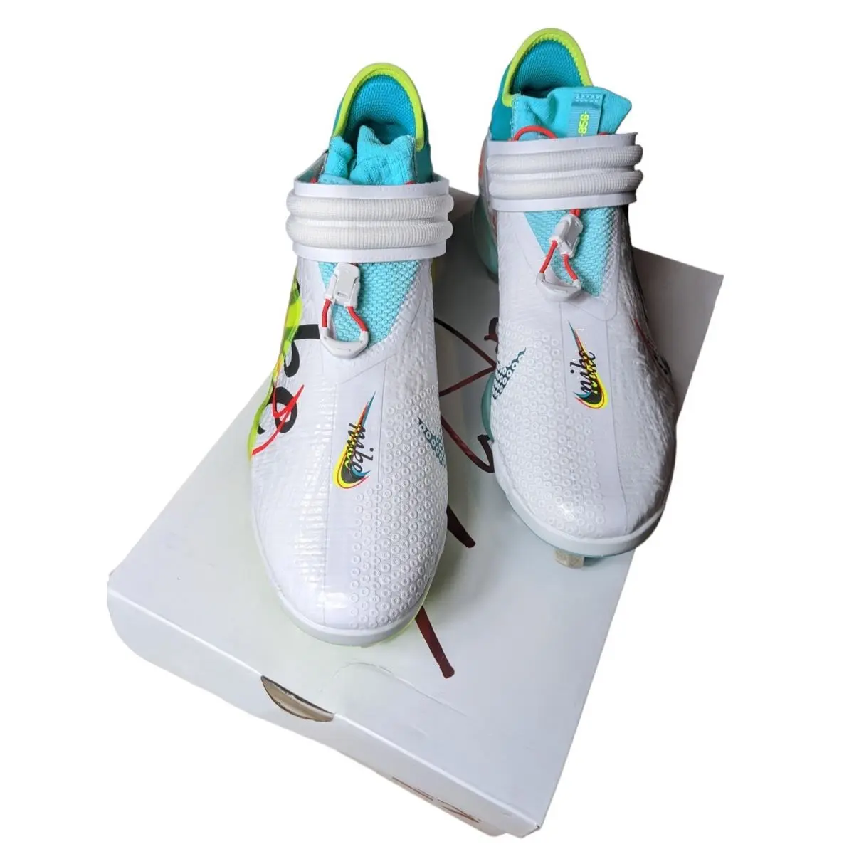 Nike Men`s Size 13 Force Zoom Trout 7 Baseball White Aurora Green CI3134-107
