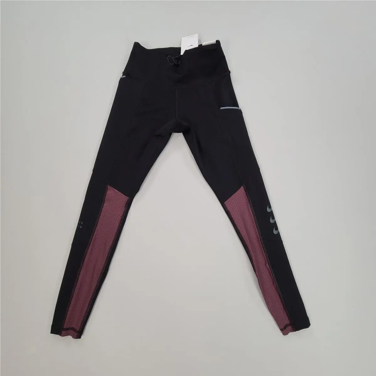 Pants Womens Small Black Tights Run Division Luxe 7/8 Pocket Running Ladies by Nike