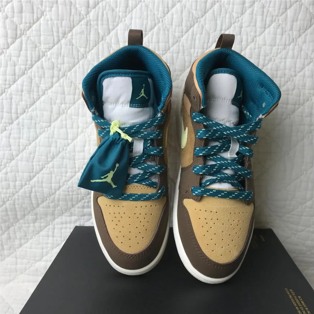 Nike shoes - Jordan Air 1 Mid GS - DZ6335-200 - Cacao Wow/Luminous Green 8