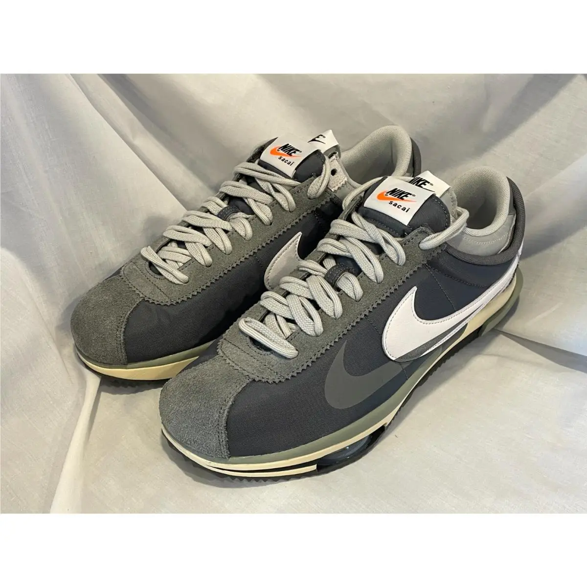 Nike Zoom Cortez SP Sacai Mens 13 Iron Grey White Light Cream DQ0581 001
