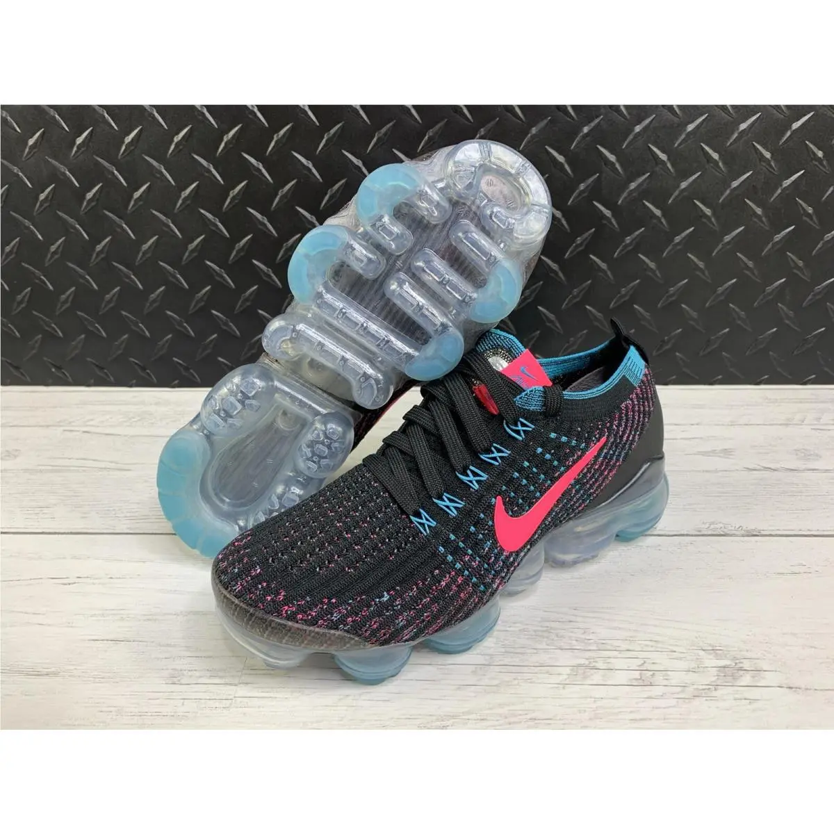 Nike shoes - Nike Air Vapormax Flyknit 3 - CZ7988-001 - Black, Pink, Blue, Manufacturer: Black / Hyper Pink - Baltic Blue 4