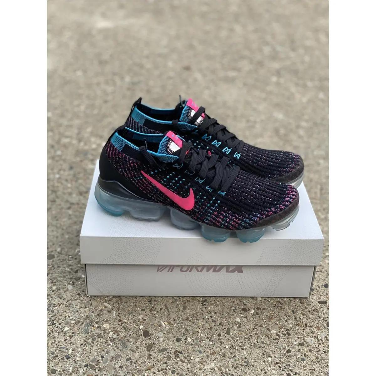 Nike shoes - Nike Air VaporMax Flyknit - Air VaporMax Flyknit - CZ7988-001 - Black / Hyper Pink / Baltic Blue 0