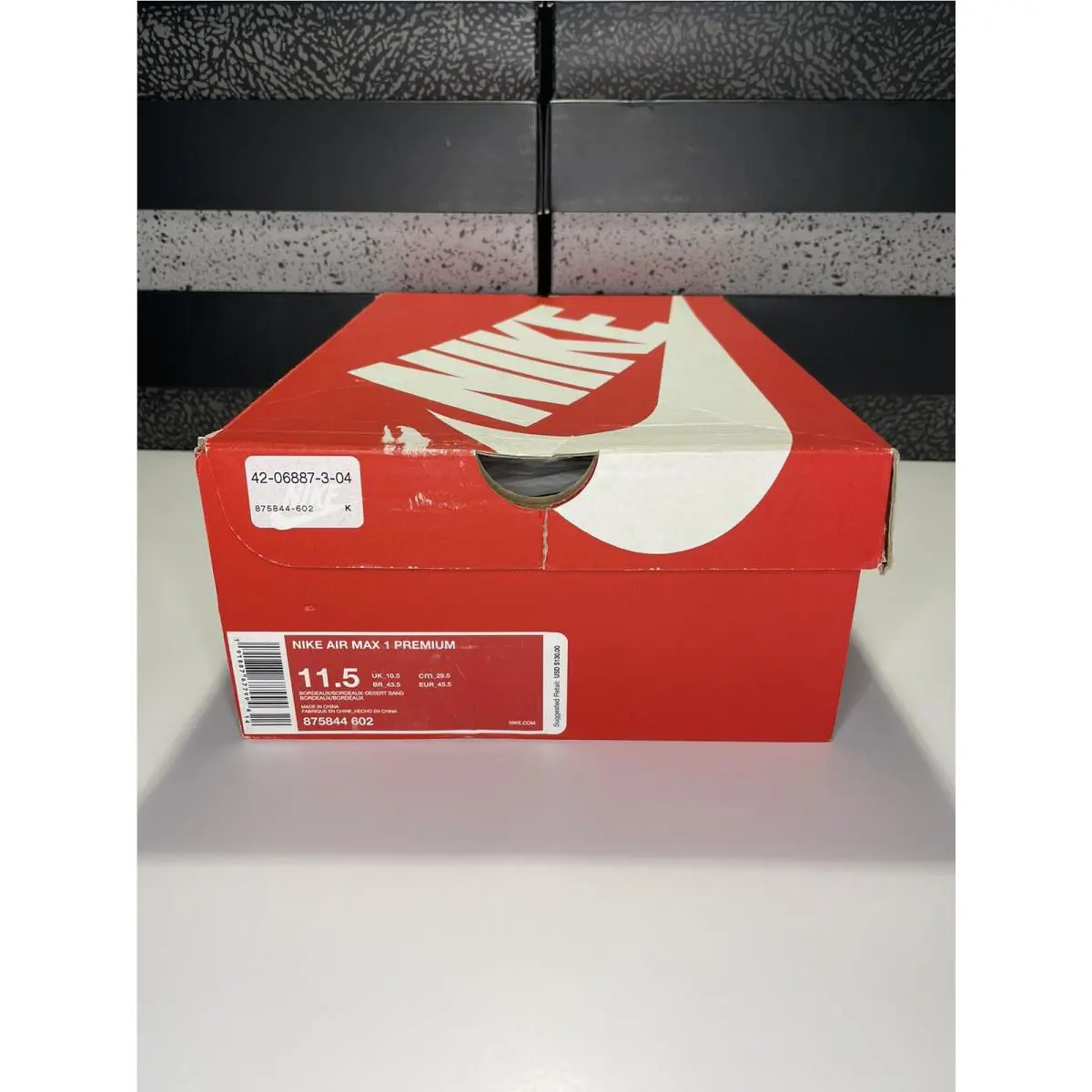 Nike shoes - Nike Air Max 1 Premium - 874844-602 - Bordeaux/Bordeaux-Desert Sand (UPC: 0191887677994) 6