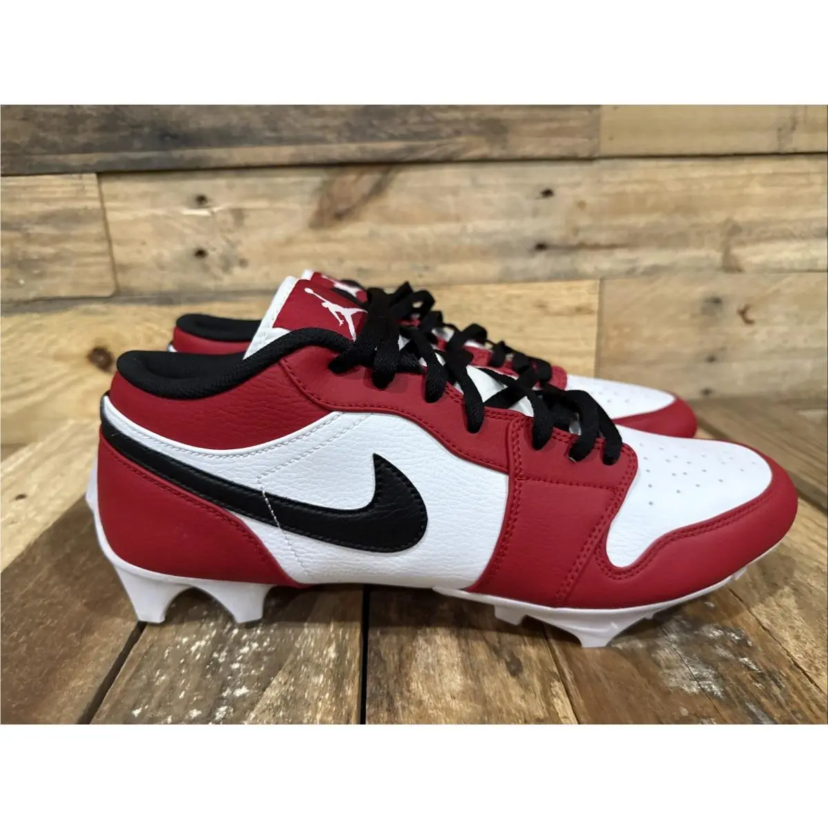 Nike Air Jordan 1 Low TD Football Cleats Chicago White Red FJ6245-106 Size 13