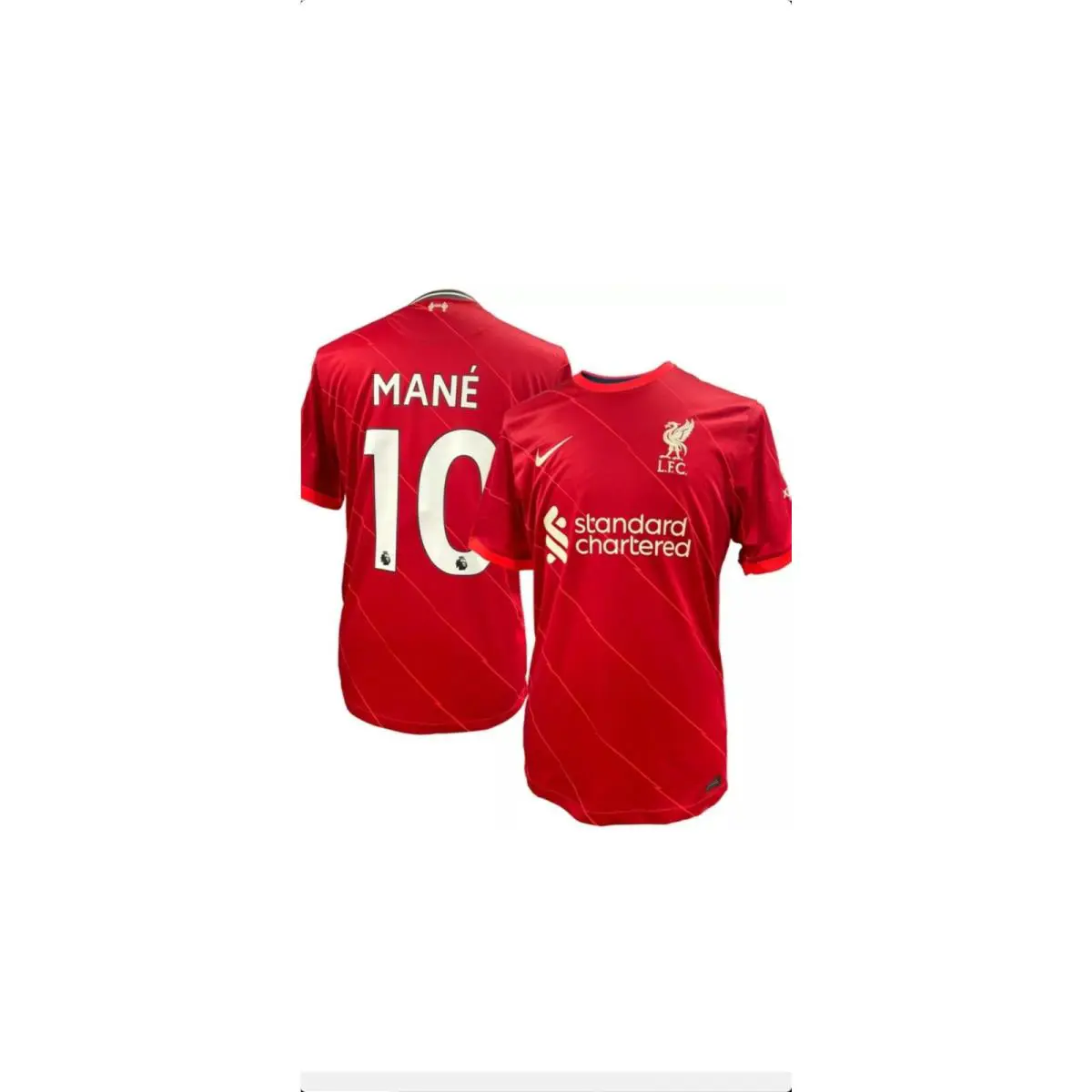 Sadio Mane` 10 Liverpool FC Nike Breathe Dri Fit P Jersey Mens Large - Red