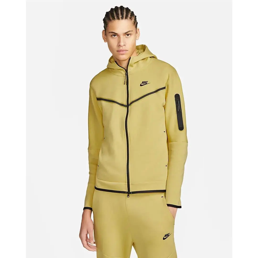 Nike Sportswear Tech Fleece Full Zip Hoodie Saturn Gold sz L CU4489-700