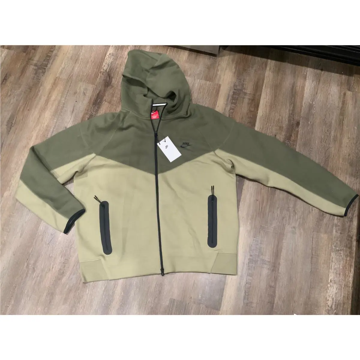 Nike Tech Fleece Windrunner Full-zip Hoodie FB7921-276 Olive Men`s Sz XL