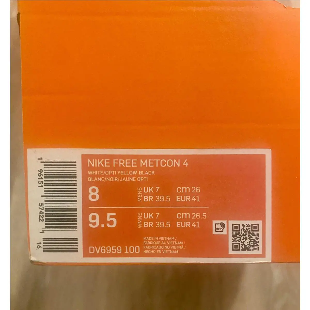 Nike shoes - Nike Free Metcon 4 - Free Metcon - DV6959-100 - White-Opti Yellow-Black (UPC: 196151574221) 10