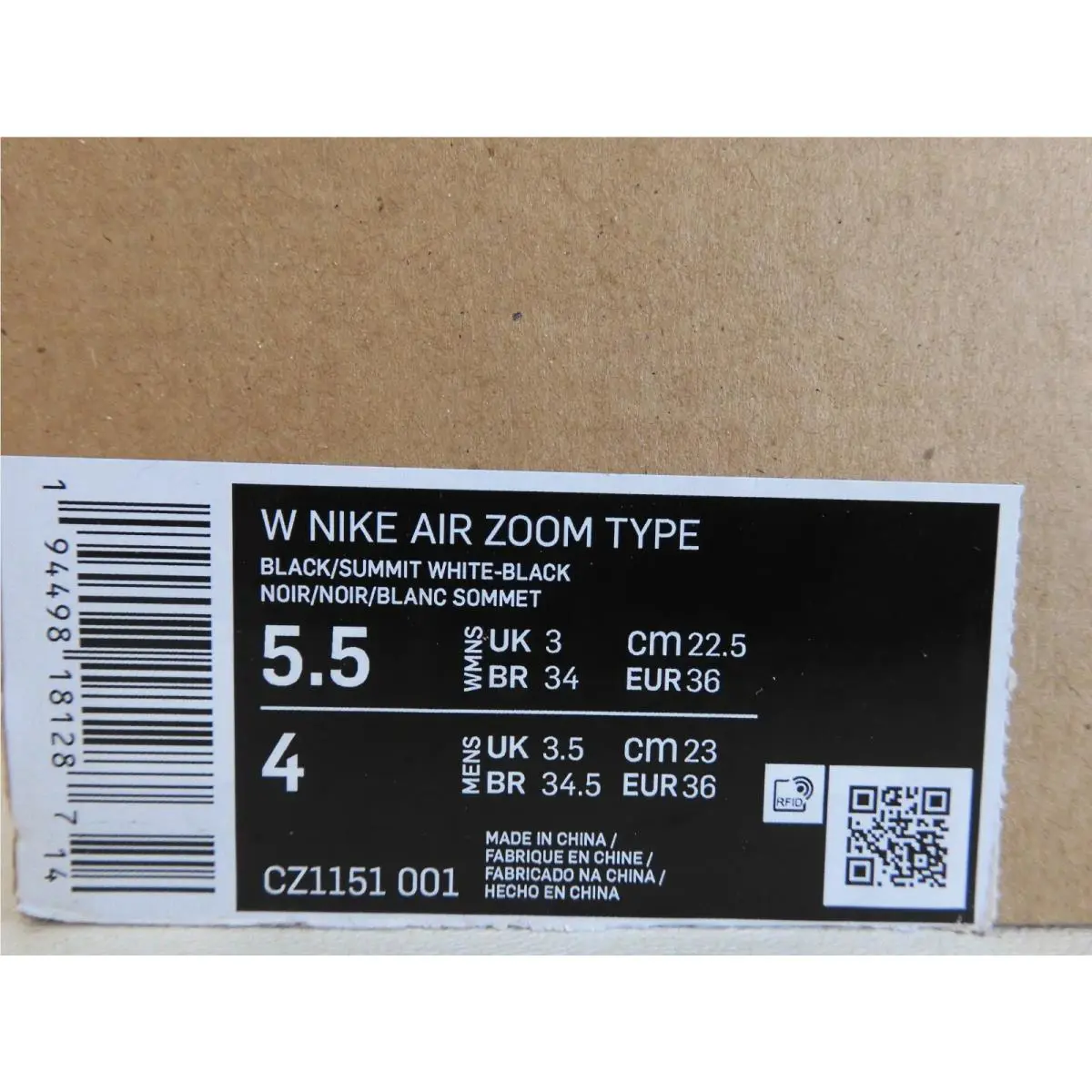 Nike shoes - Nike Air Zoom-Type - Air - CZ1151-001 - Black (UPC: 194498181287) 4