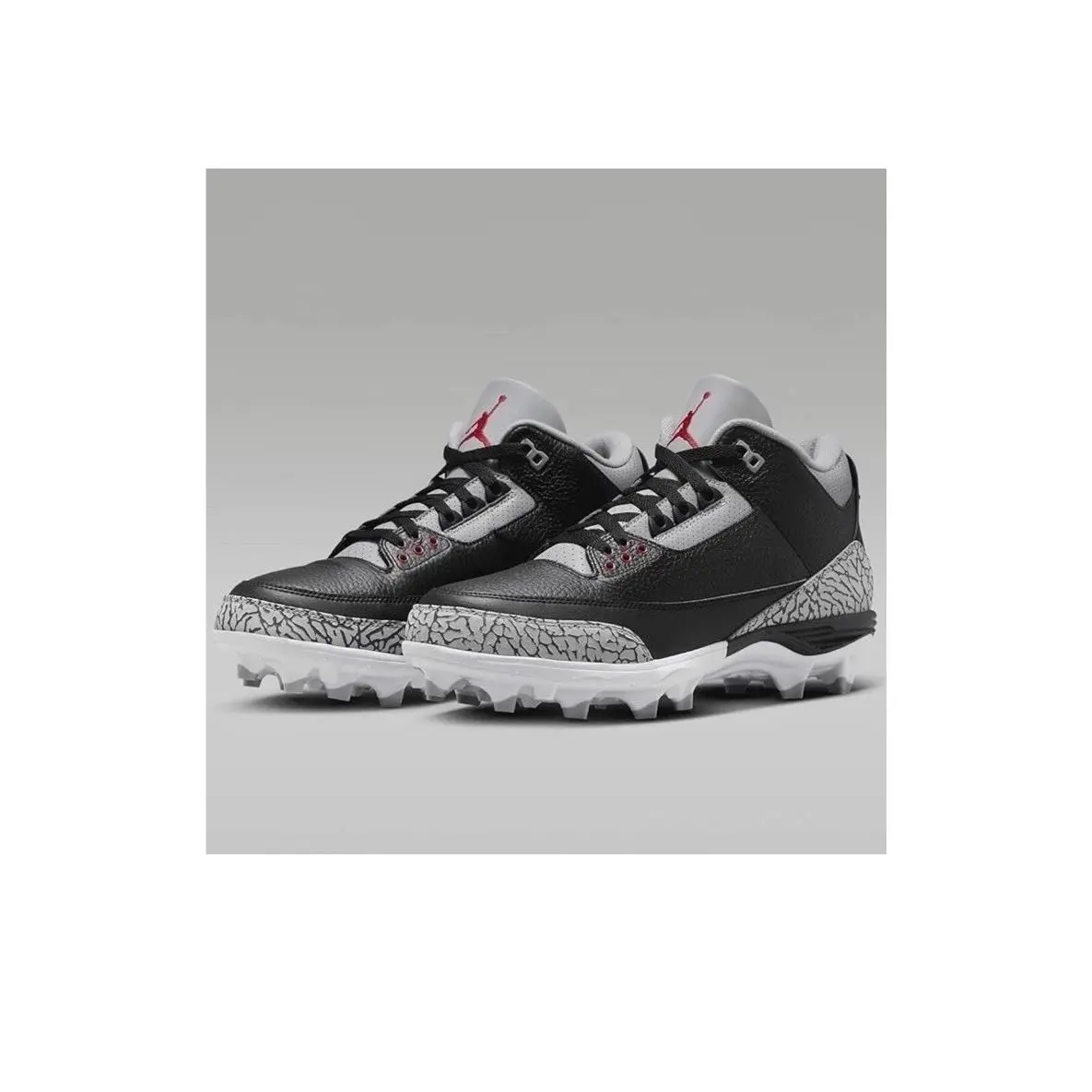Nike Air Jordan 3 Mid TD Black Cement Football Cleats FZ8626-001 Men`s Size 11