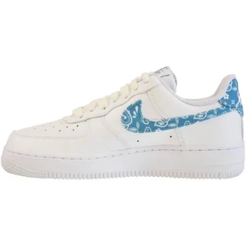 Nike Women`s Air Force 1 Low `07 White Worn Blue Paisley Size7 DH4406-100A - White