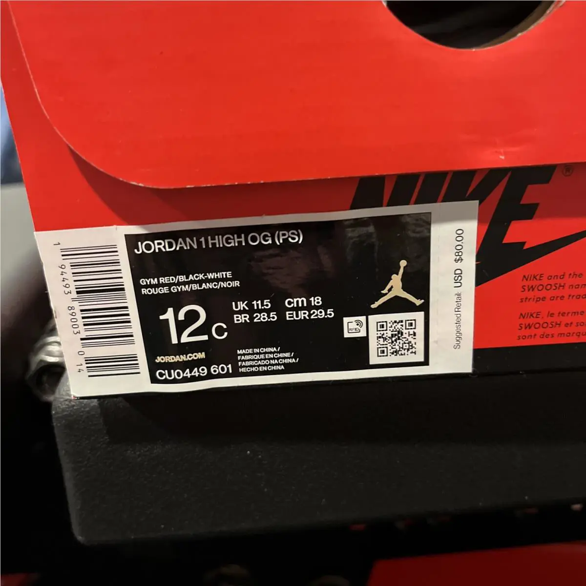 Nike shoes - Air Jordan 1 - Air - CU0449 601 - Gym Red/Black-White 1