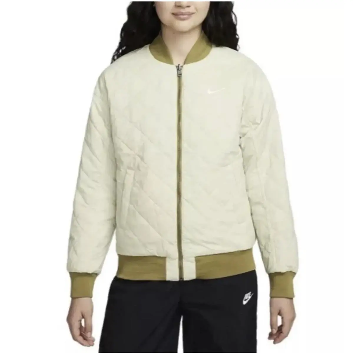 Nike clothing - Nike Air Sportswear Reversible Varsity Bomber Jacket - DV7876 307 - Olive Green (UPC: 196974909644) 8
