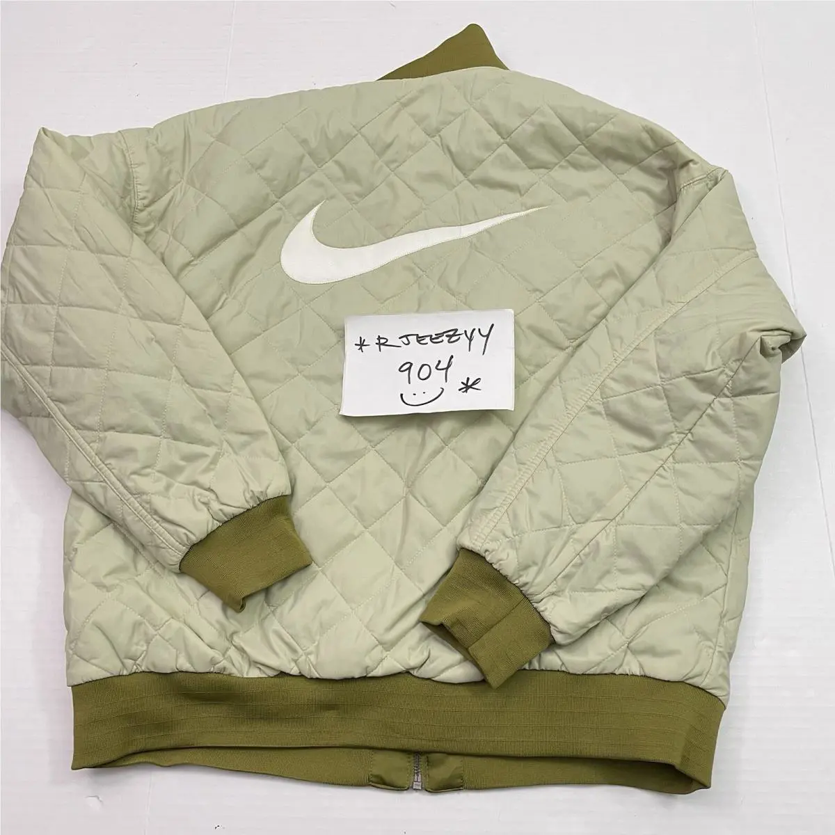 Nike clothing - Nike Air Sportswear Reversible Varsity Bomber Jacket - DV7876 307 - Olive Green (UPC: 196974909644) 10