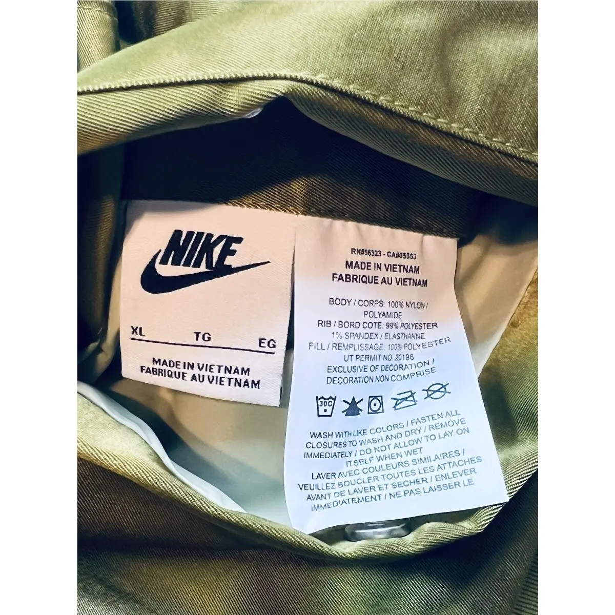 Nike clothing - Nike Air Sportswear Reversible Varsity Bomber Jacket - DV7876 307 - Olive Green (UPC: 196974909644) 10