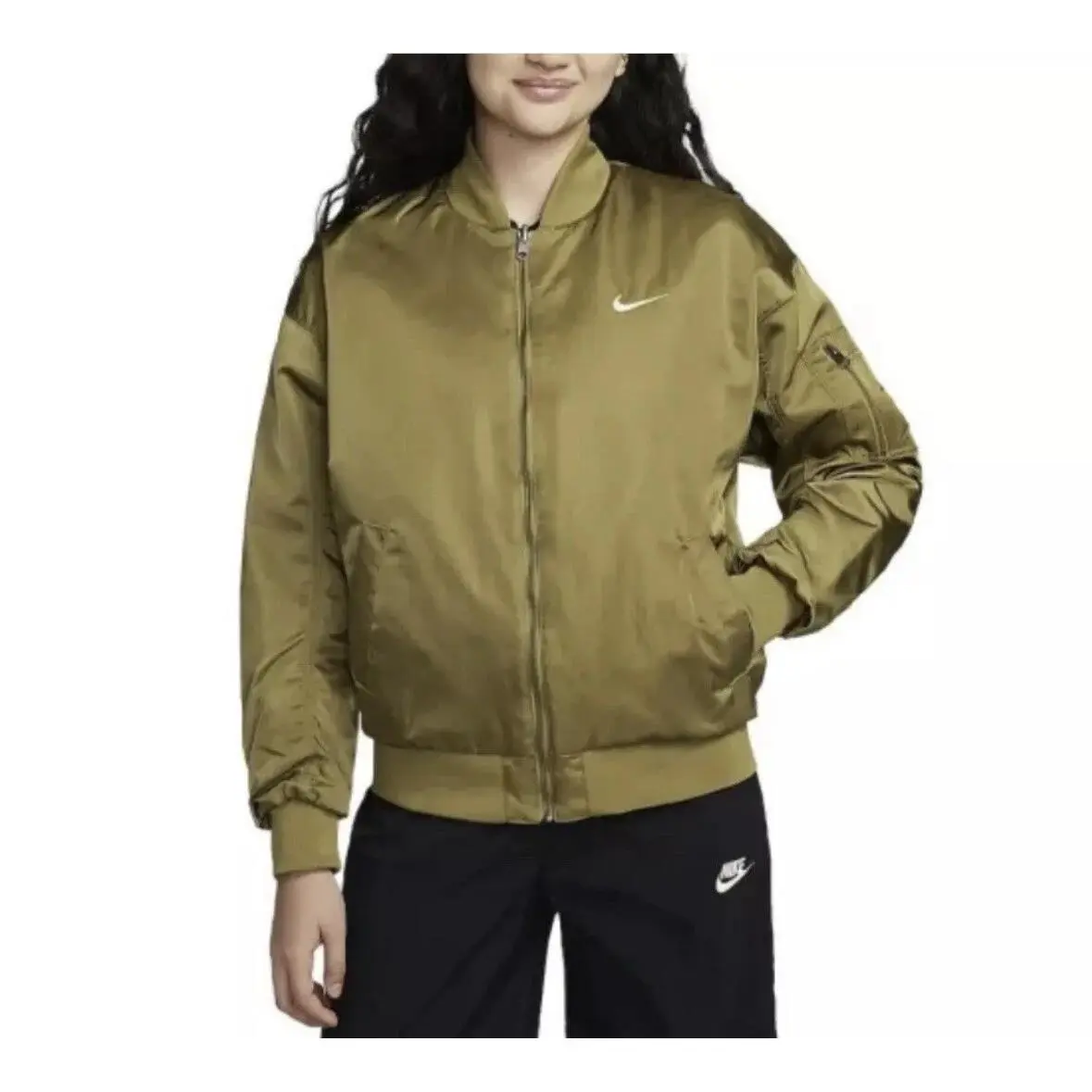 Nike clothing - Nike Air Sportswear Reversible Varsity Bomber Jacket - DV7876 307 - Olive Green (UPC: 196974909644) 7