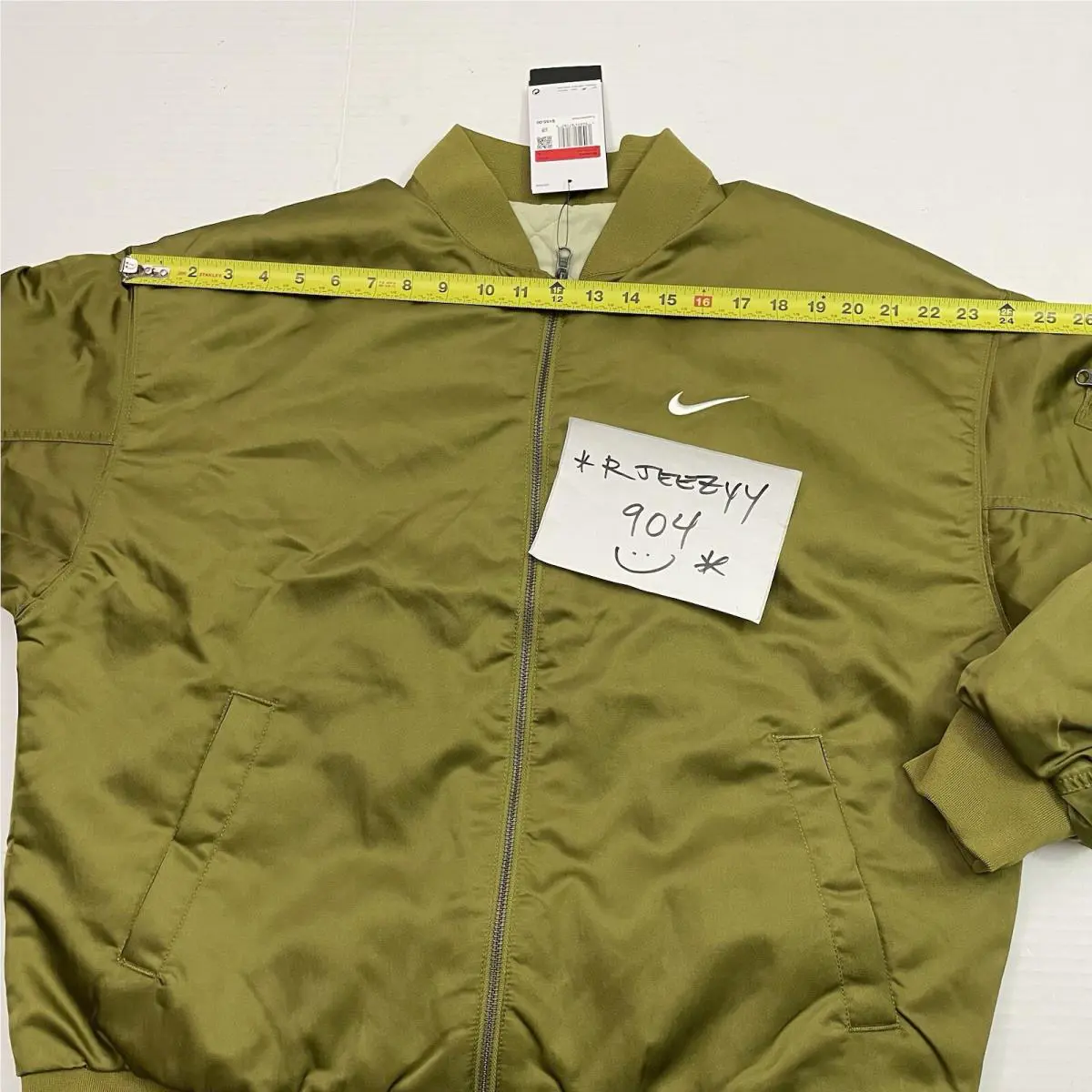 Nike clothing - Nike Air Sportswear Reversible Varsity Bomber Jacket - DV7876 307 - Olive Green (UPC: 196974909644) 15