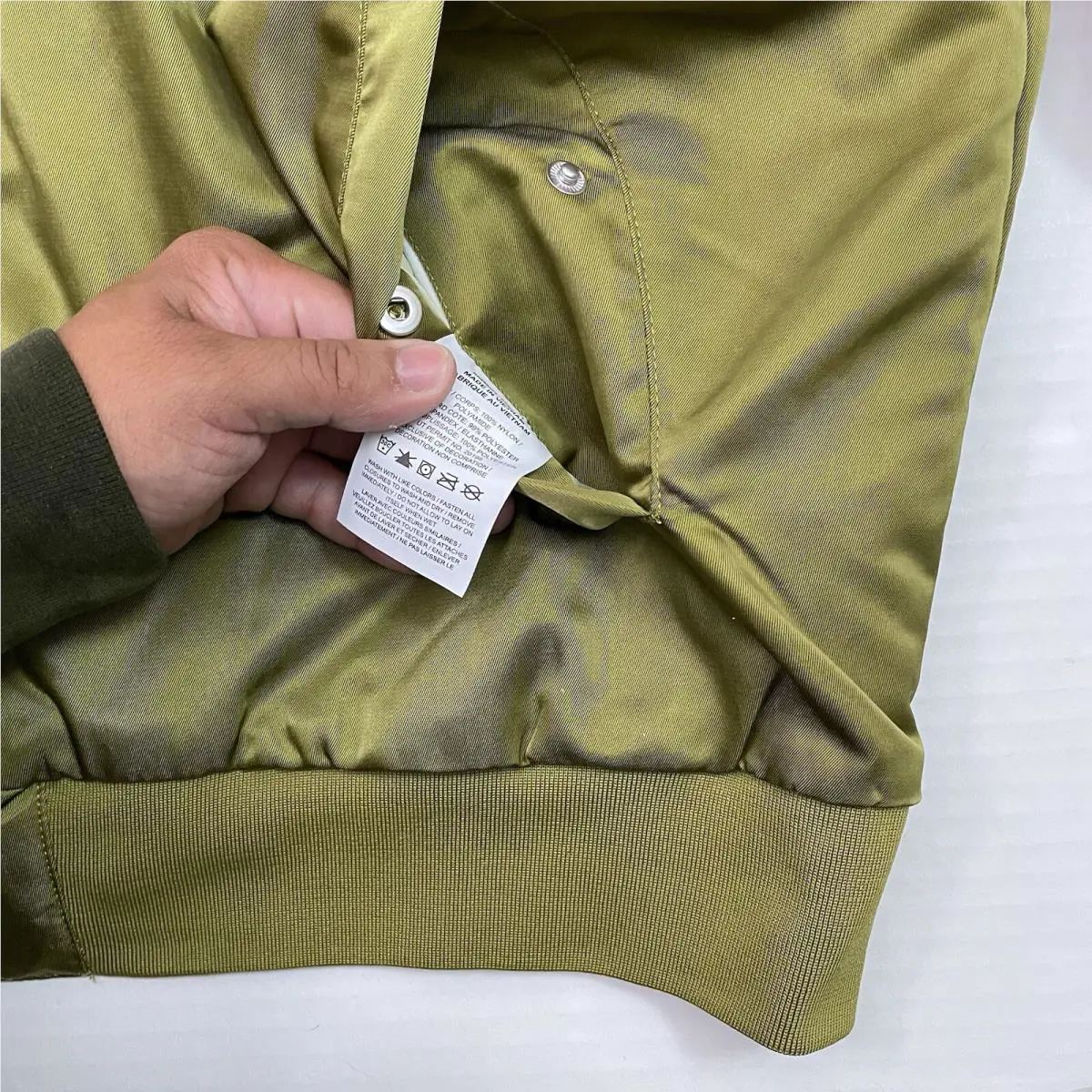 Nike clothing - Nike Air Sportswear Reversible Varsity Bomber Jacket - DV7876 307 - Olive Green (UPC: 196974909644) 3