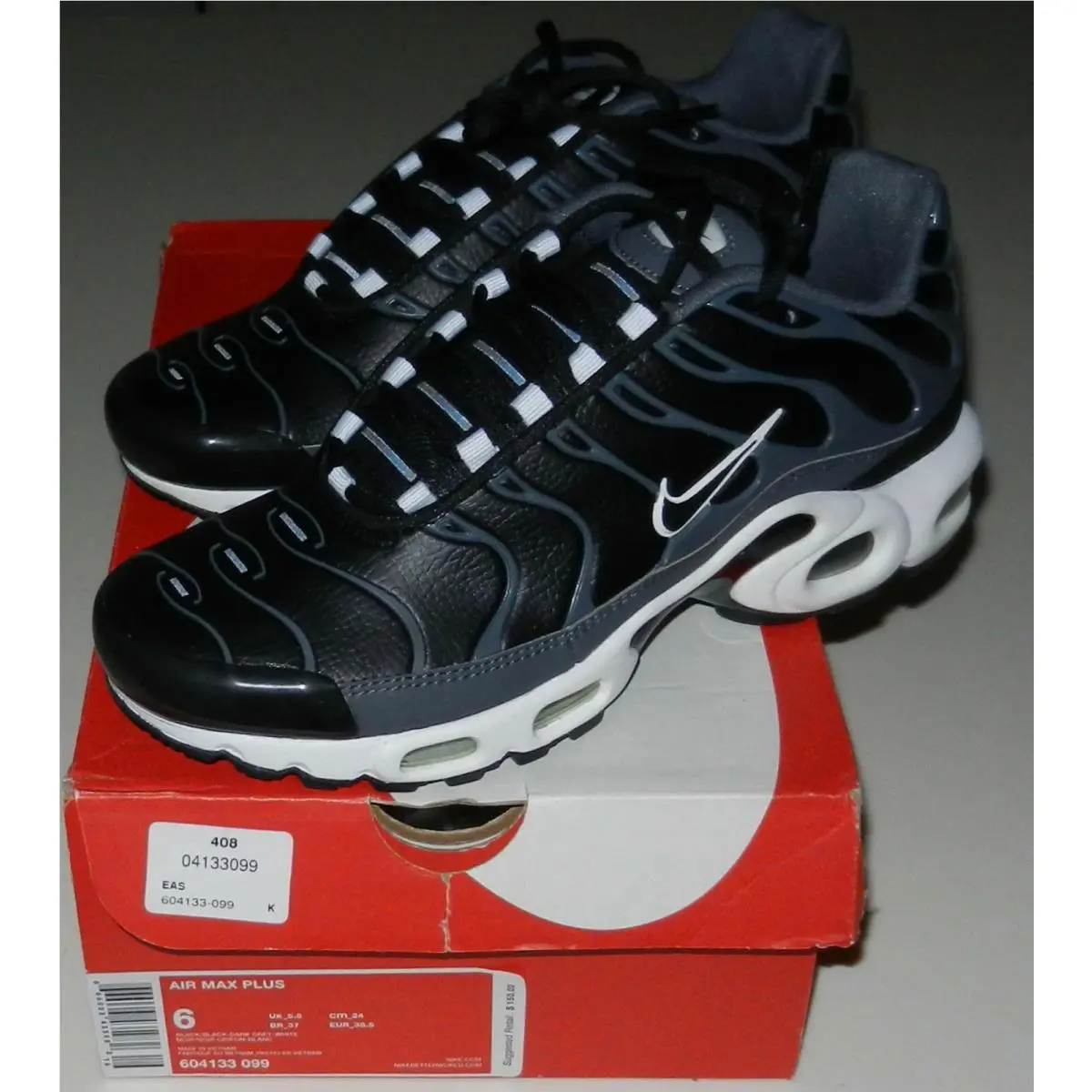 Nike shoes - Nike Air Max Plus - Air Max Plus - 604133-099 - Black/Black-Dark Grey-White (UPC: 666003435982) 0