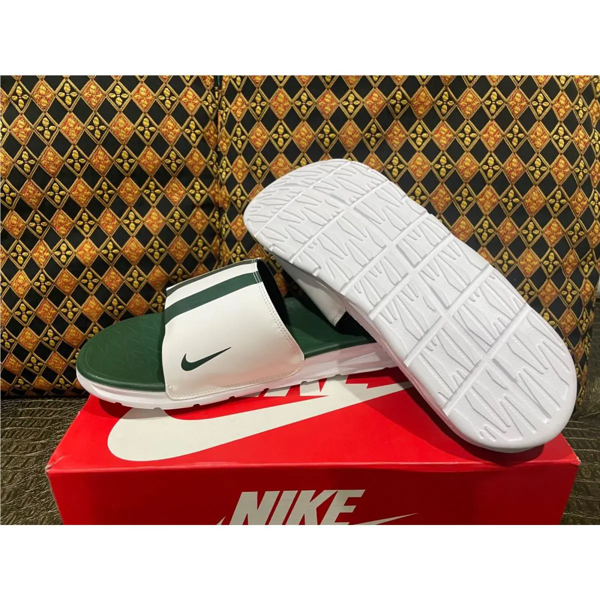 Nike shoes - Nike Benassi - Benassi - 831256-105 - WHITE/GREEN 3