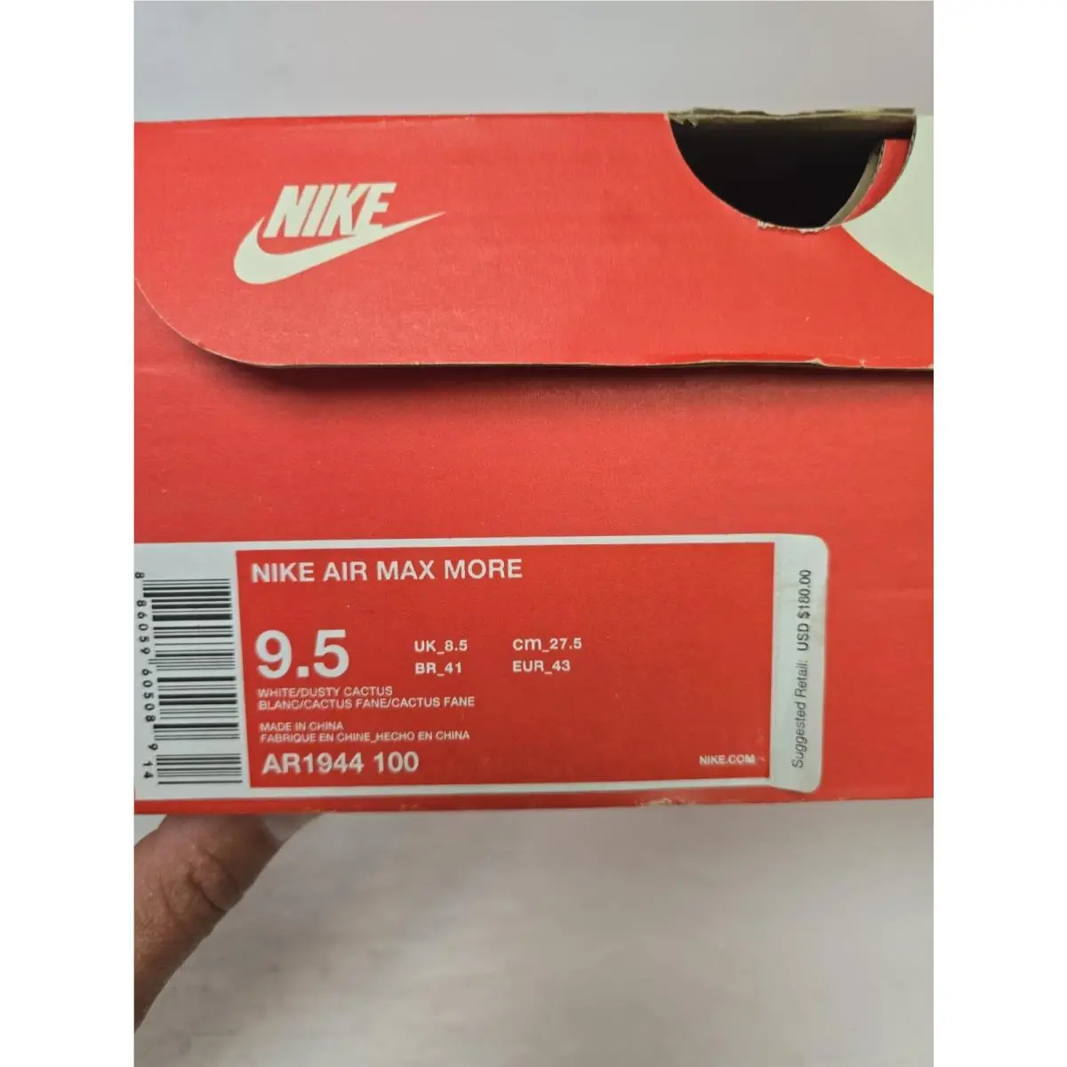 Nike shoes - Nike Air Max More - Air Max More - AR1944-100 - White/Dusty Cactus (UPC: 886059605089) 7