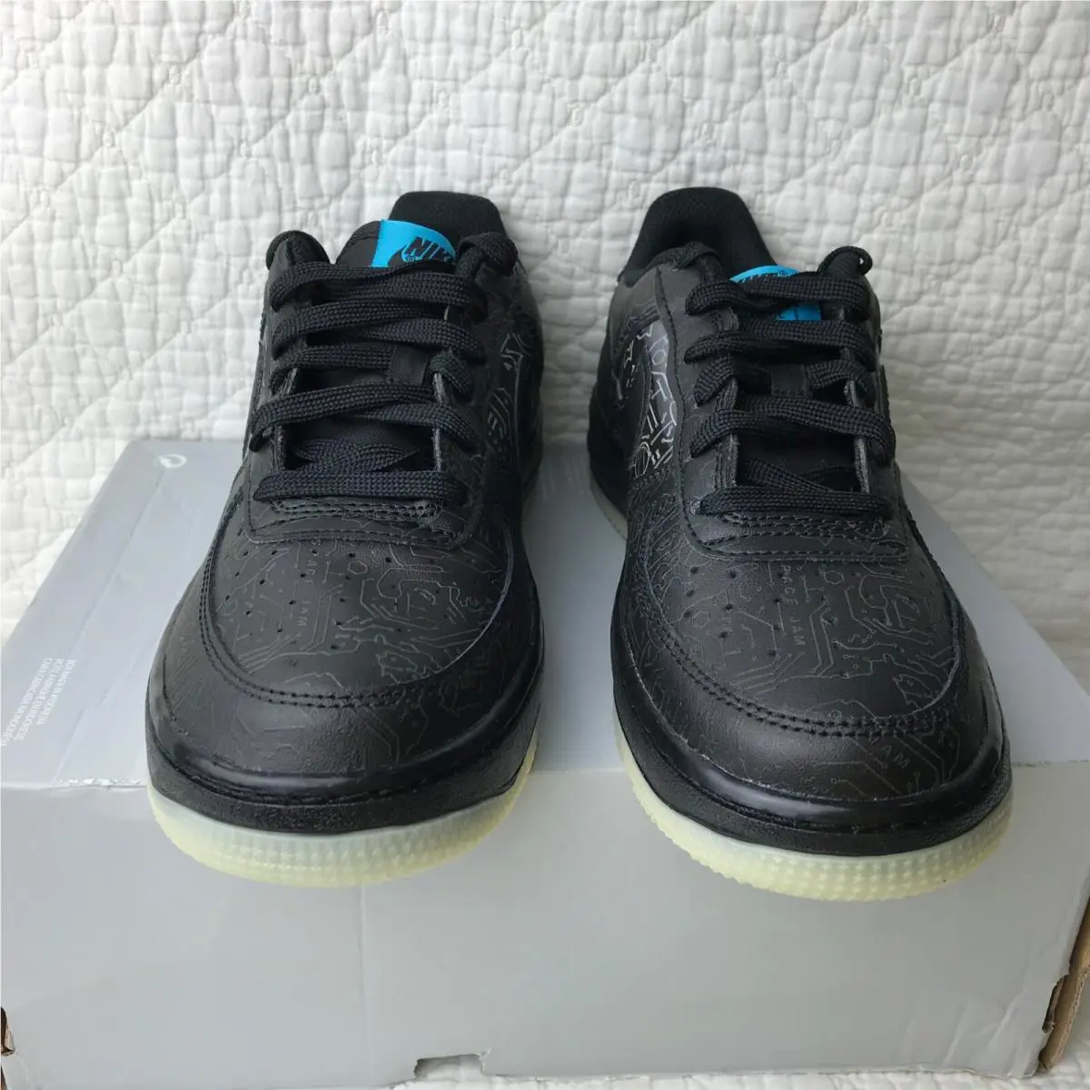 Nike shoes - Nike Air Force 1 - Air Force - Black/ LT Blue Fury 3