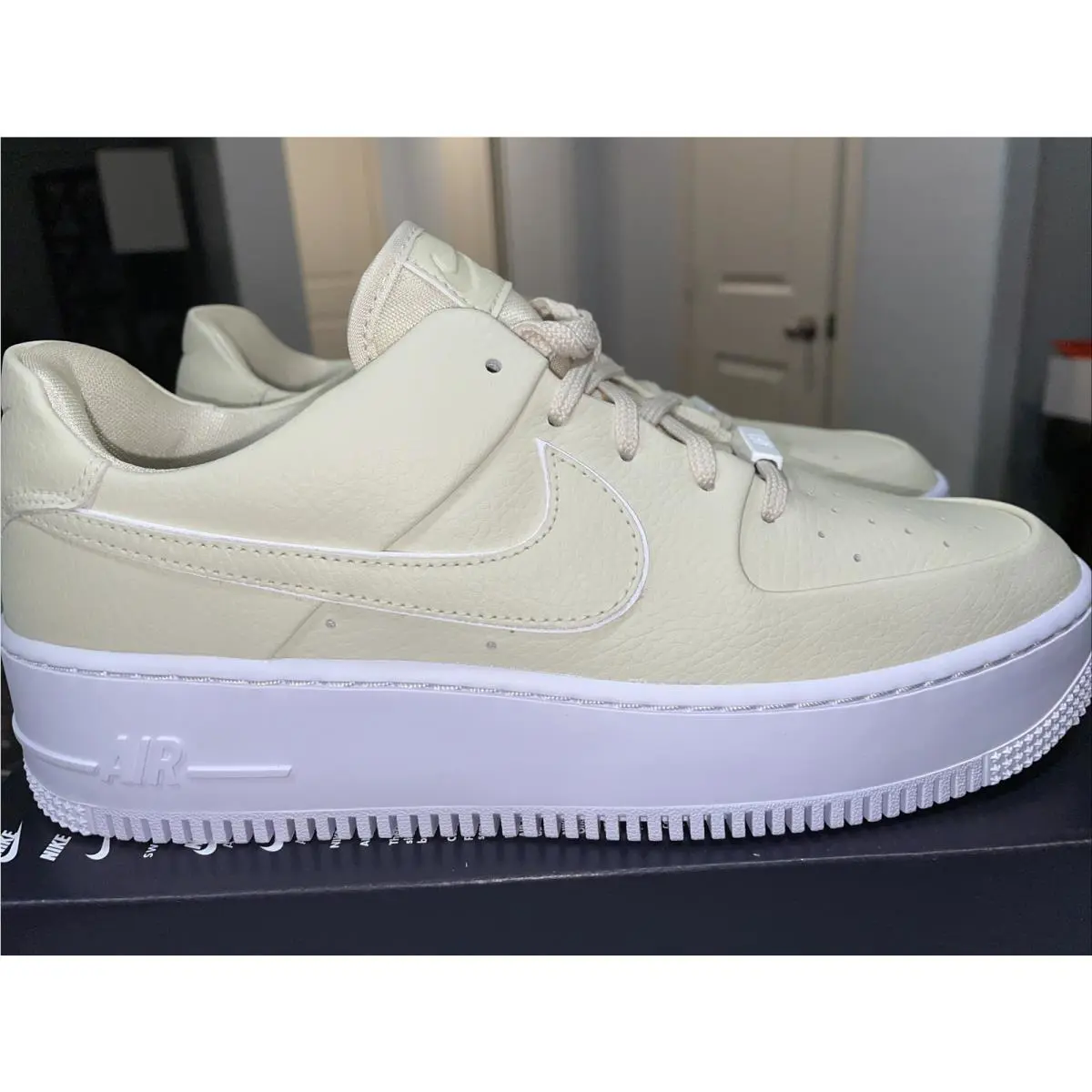 Nike shoes - Nike Air Force 1 SAGE LOW - CJ1642 200 - FOSSIL WHITE 1