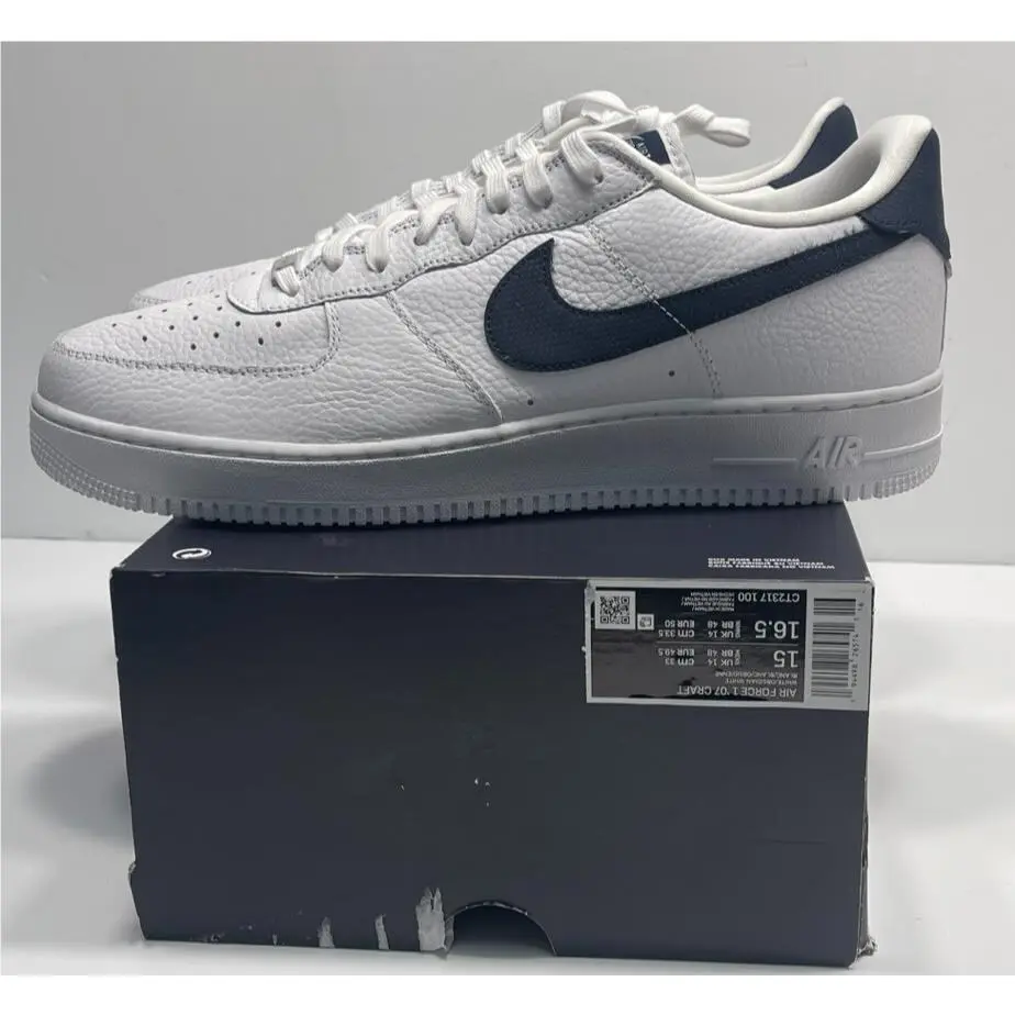 Nike Air Force 1 Craft `white Obsidian` CT2317 100 Mens Size 15