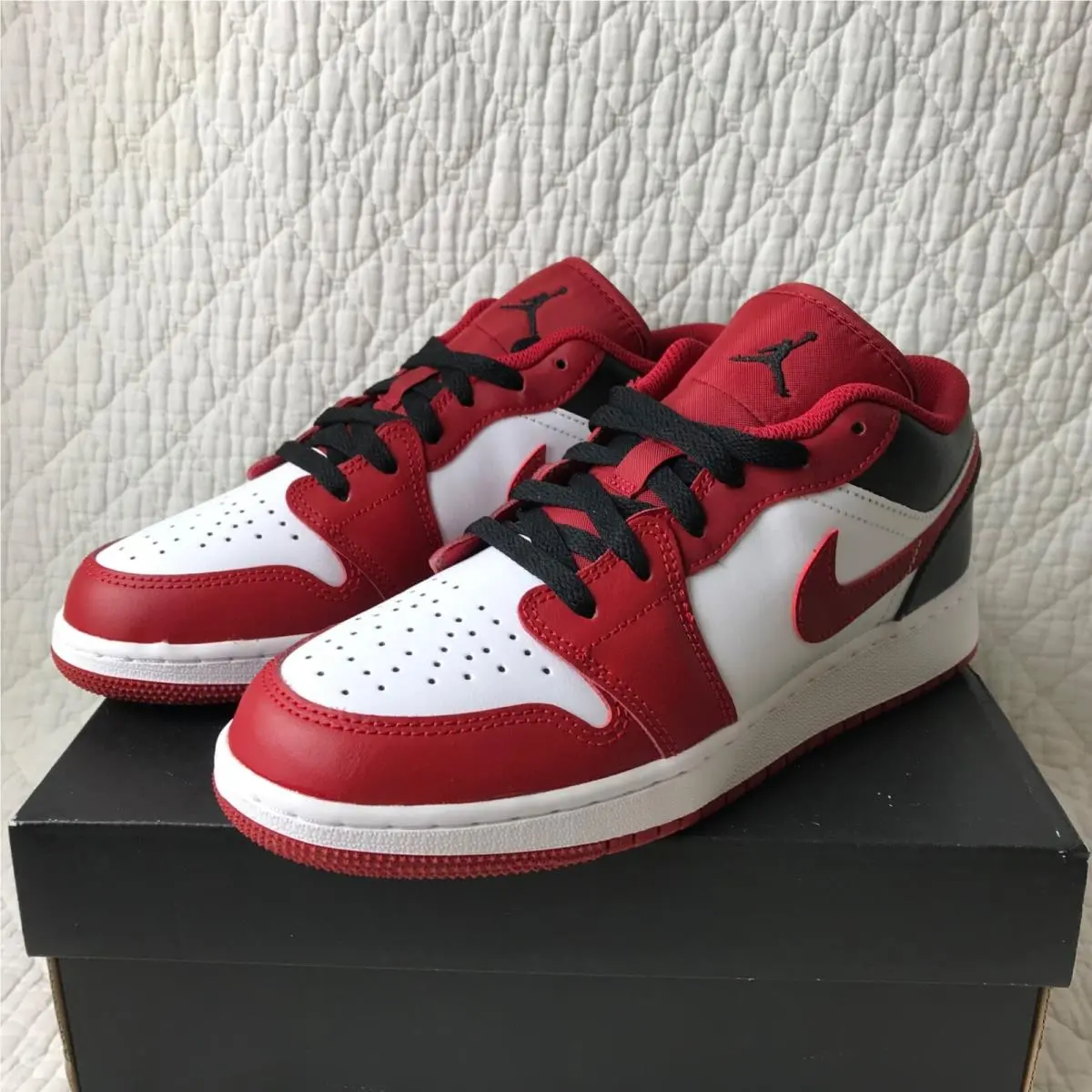 Nike shoes - Nike Air Jordan 1 (GS) - 553560-163 - White/Gym Red-Black 5