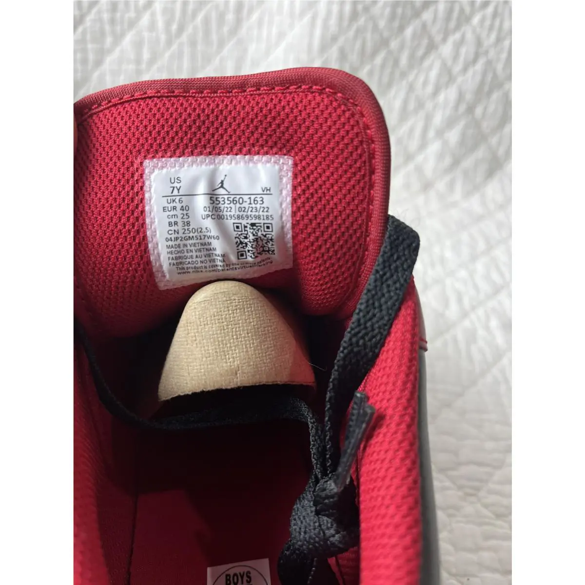Nike shoes - Nike Air Jordan 1 (GS) - 553560-163 - White/Gym Red-Black 9