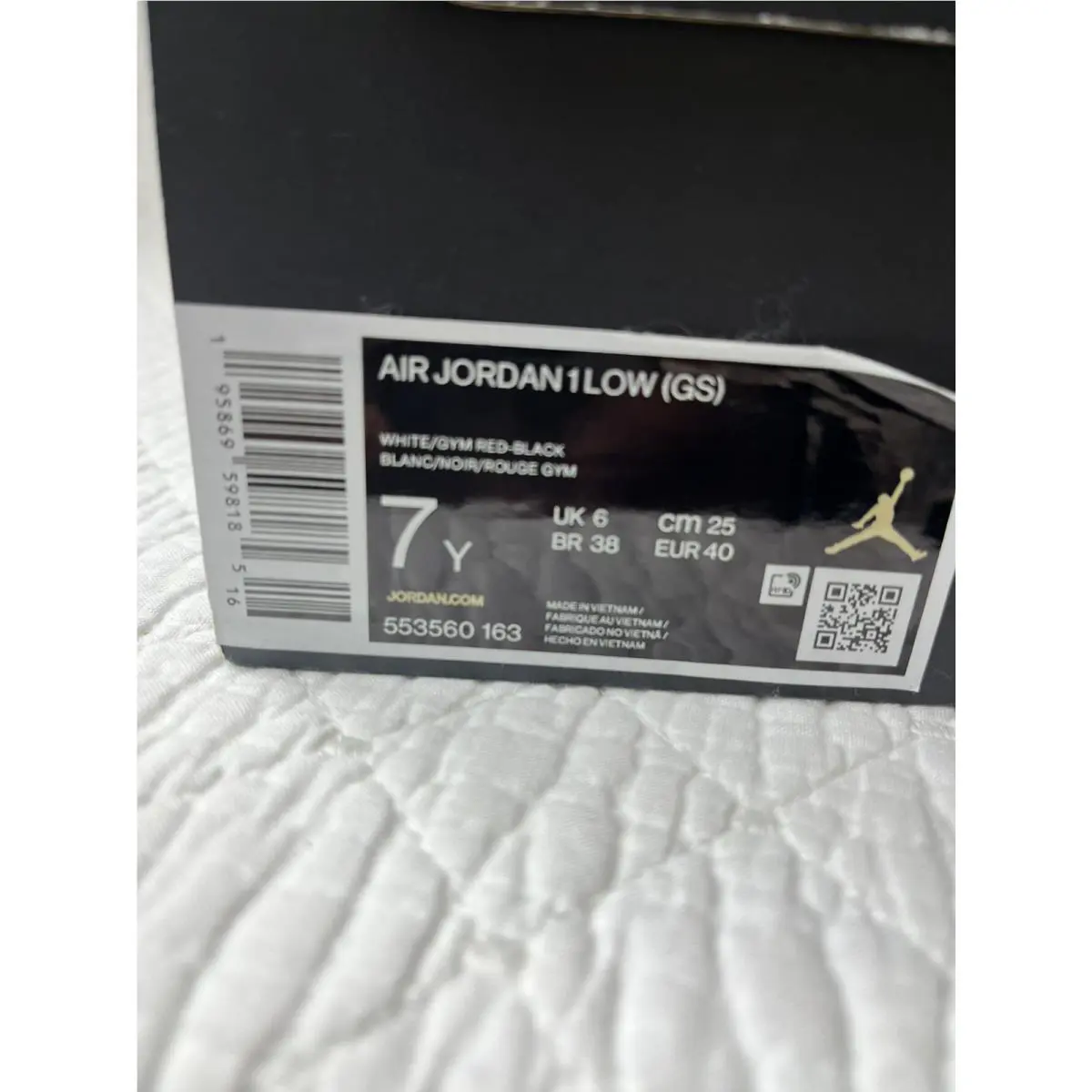Nike shoes - Nike Air Jordan 1 (GS) - 553560-163 - White/Gym Red-Black 10
