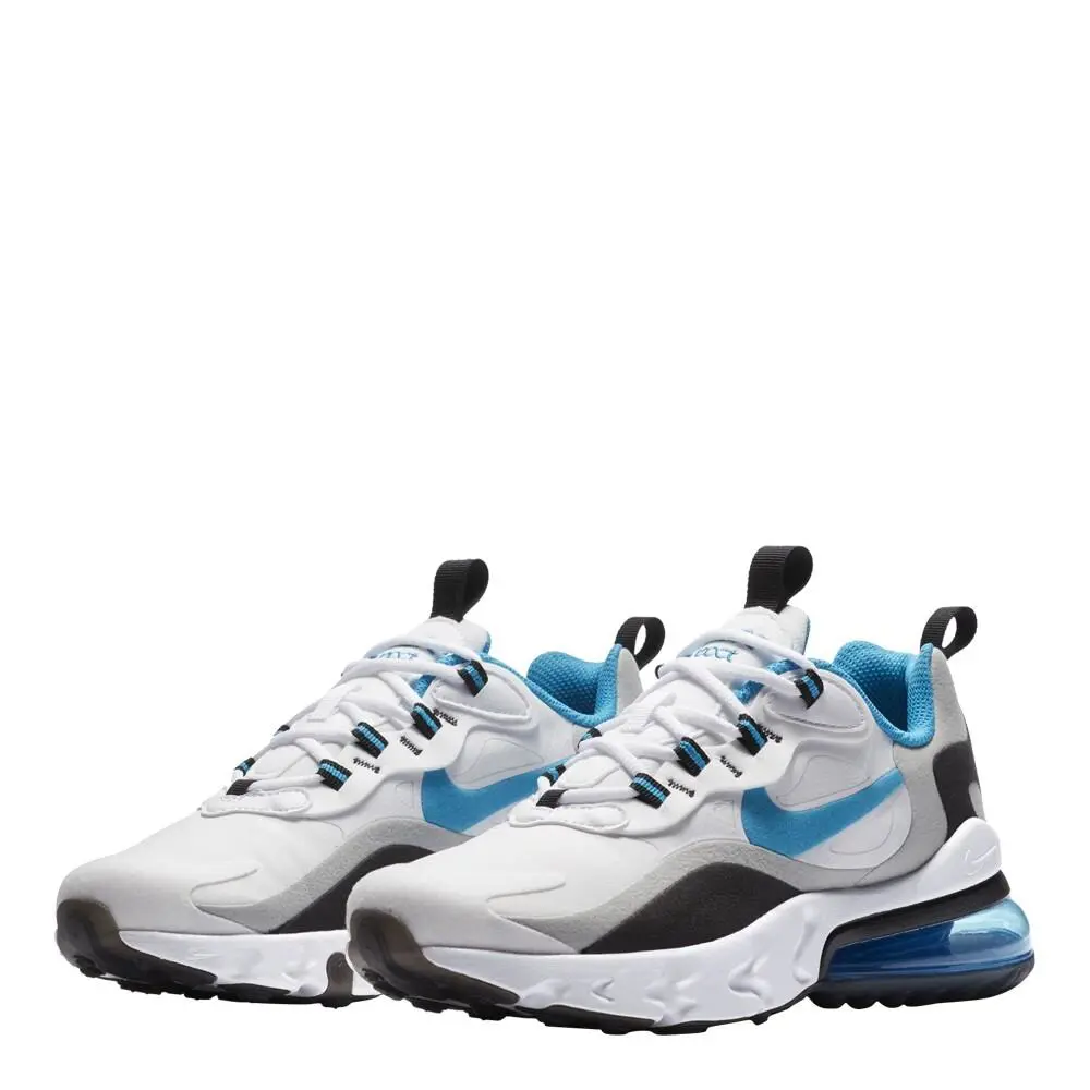 Nike Air Max 270 Big Kids Sneakers White/blue/gray Size 4.5 Very Nice - White/Blue/Gray