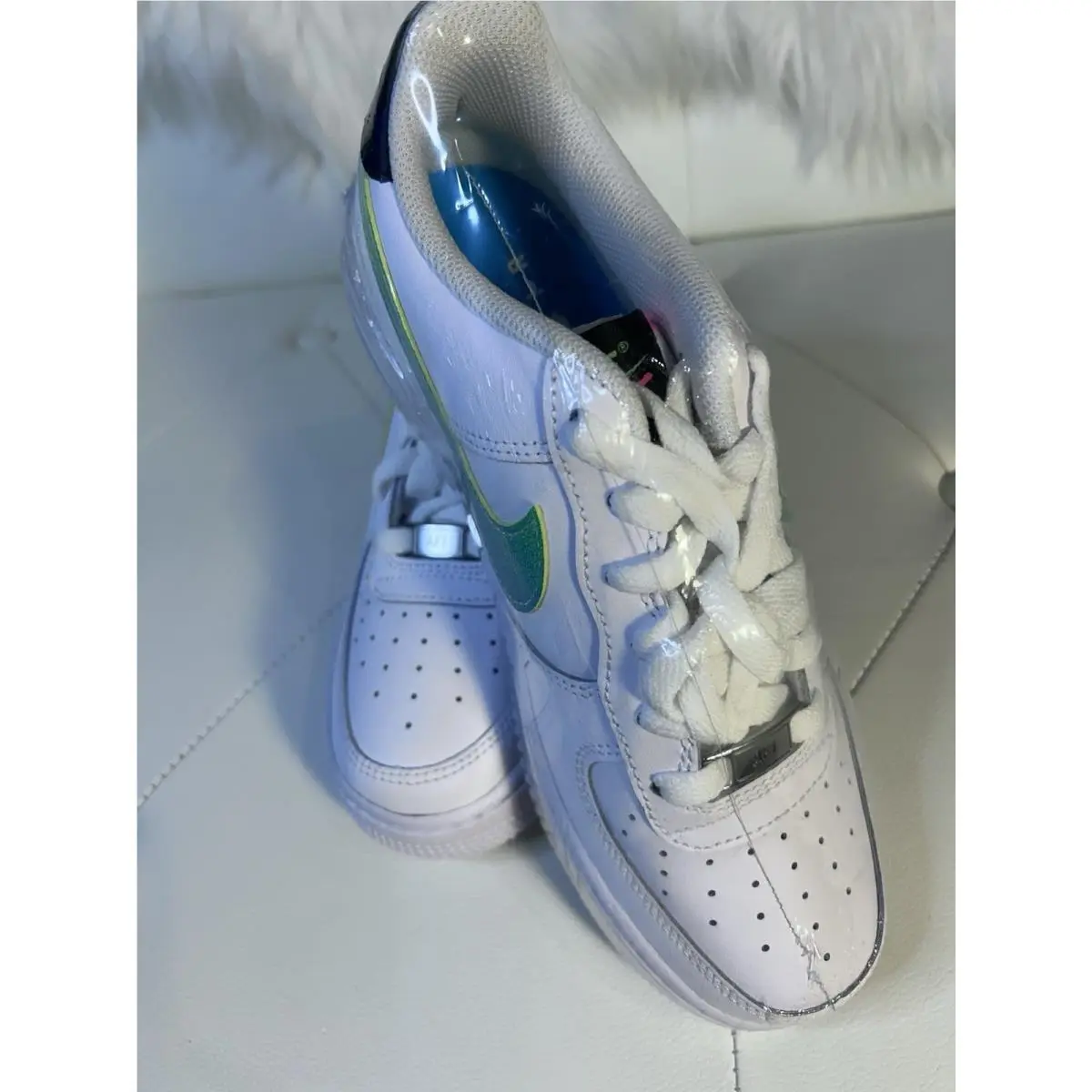 Nike shoes - Air Force 1 LV8 - Air Force - DJ5154-100 - White Green Strike Aquamarine 8