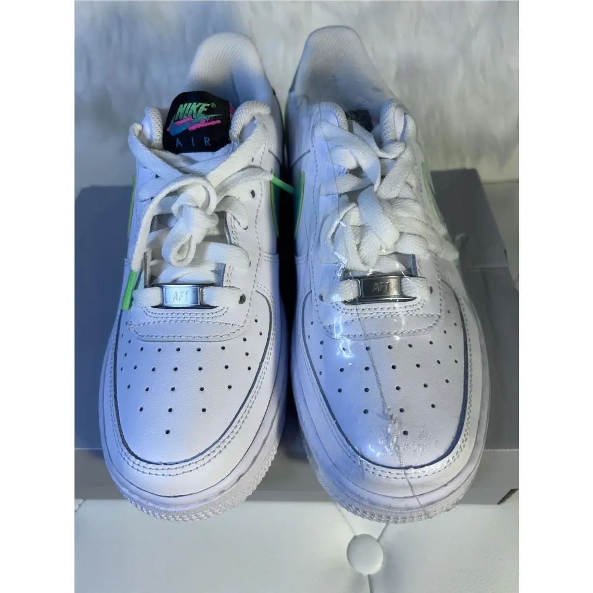 Nike shoes - Air Force 1 LV8 - Air Force - DJ5154-100 - White Green Strike Aquamarine 4