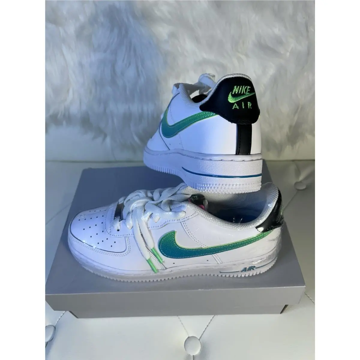 Nike shoes - Air Force 1 LV8 - Air Force - DJ5154-100 - White Green Strike Aquamarine 5