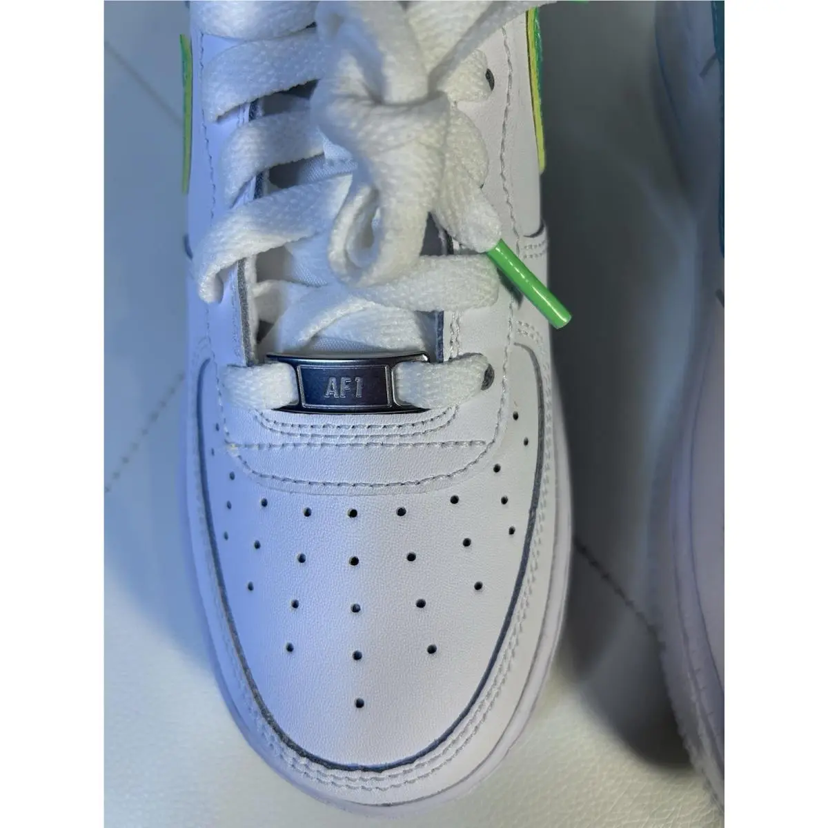 Nike shoes - Air Force 1 LV8 - Air Force - DJ5154-100 - White Green Strike Aquamarine 10