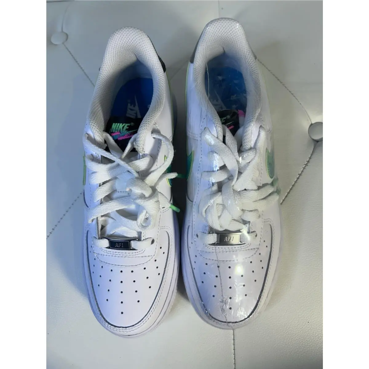 Nike shoes - Air Force 1 LV8 - Air Force - DJ5154-100 - White Green Strike Aquamarine 6