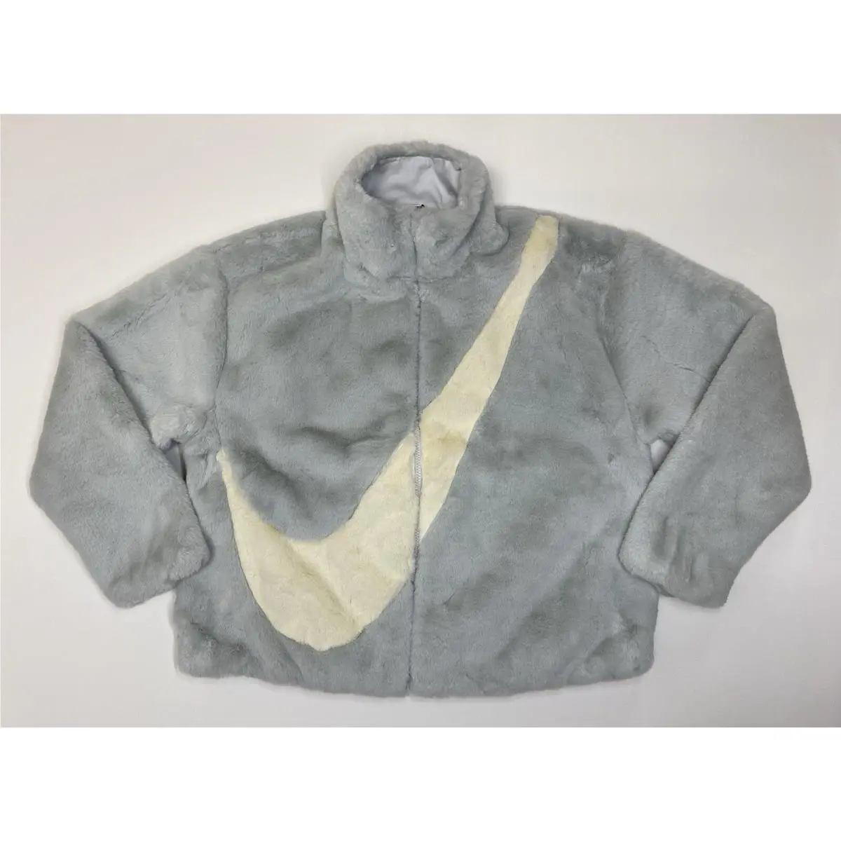 Nike clothing - Nike Sportswear Faux Fur Oversized Swoosh Jacket - Blue 0