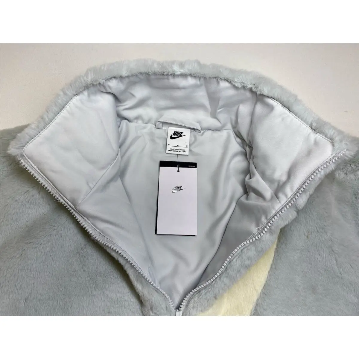 Nike clothing - Nike Sportswear Faux Fur Oversized Swoosh Jacket - Blue 2