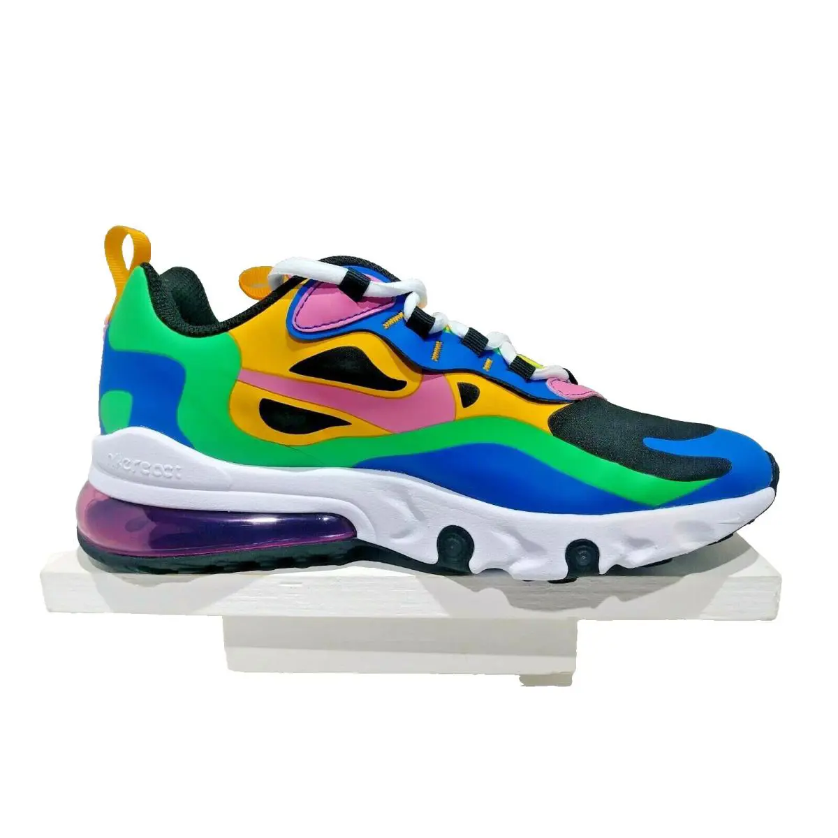 Nike shoes - Nike Air Max 270 React GS - CU4668-001 - Off Noir/University Gold/Soar/Magic Flamingo 8