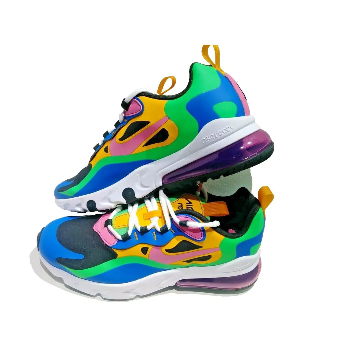 Nike shoes - Nike Air Max 270 React GS - CU4668-001 - Off Noir/University Gold/Soar/Magic Flamingo 1