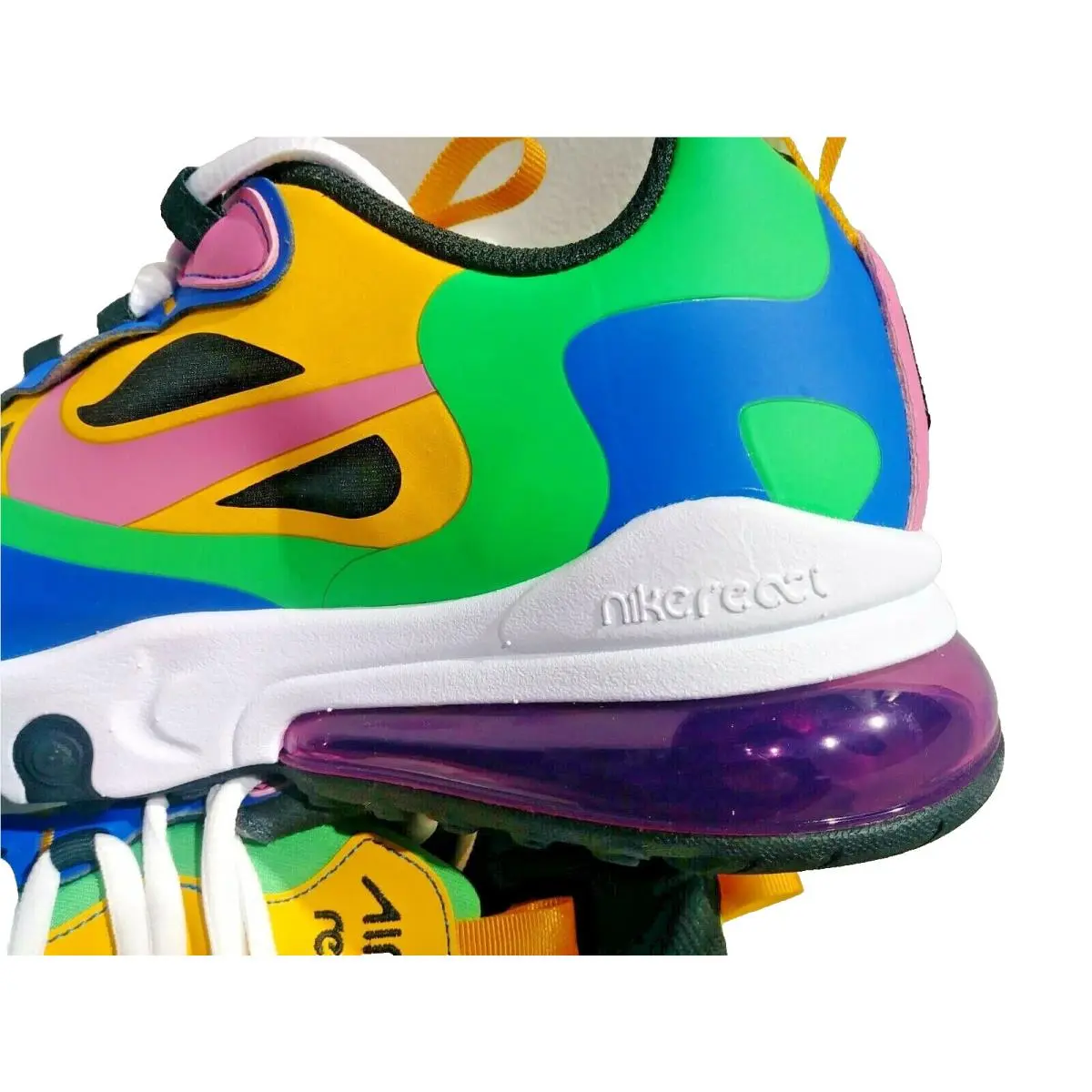 Nike shoes - Nike Air Max 270 React GS - CU4668-001 - Off Noir/University Gold/Soar/Magic Flamingo 3