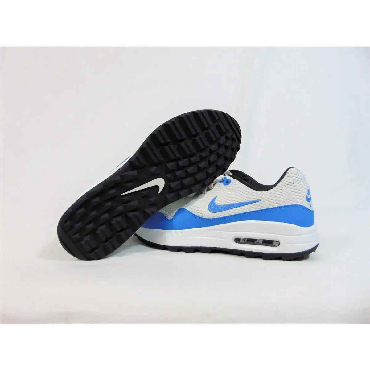 Nike Air Max 1 White University Blue Spikeless Golf Shoes Sz 9.5 CI7576 101