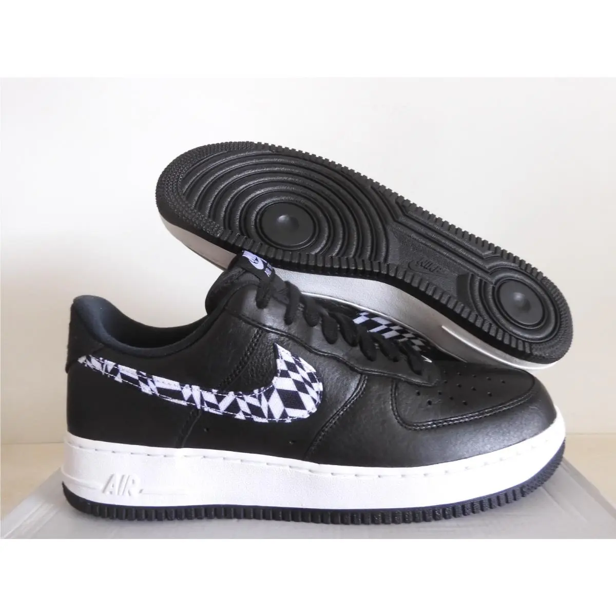 Nike Air Force 1 Aop Premium Black-white Sz 11 Rare AQ4131-001