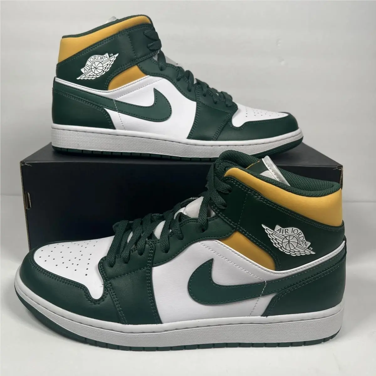 Nike Air Jordan 1 Mid Sonics Noble Green Yellow 2021 Men’s Size 12.5