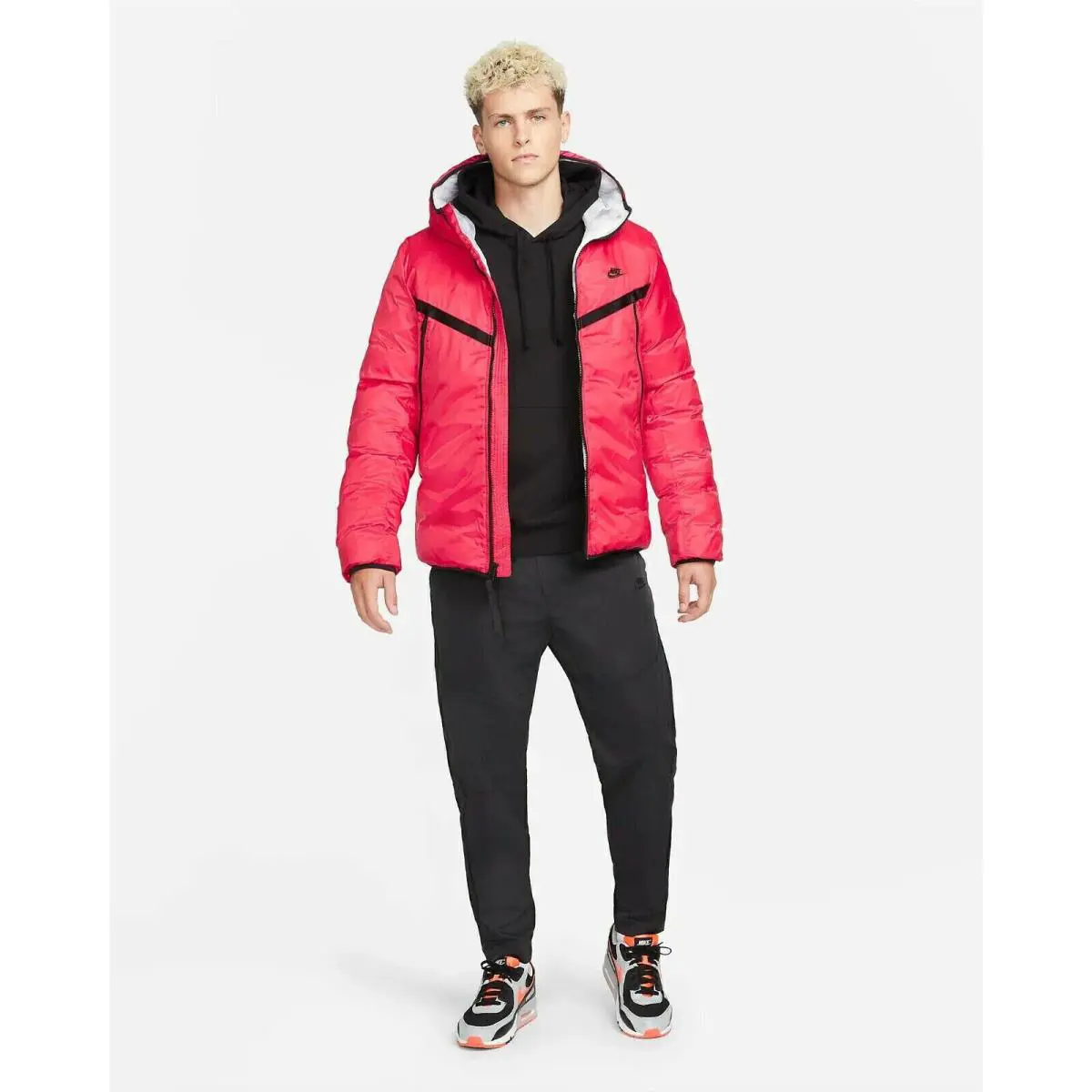 Nike clothing - Nike Sportswear Therma-FIT Men`s Hooded EcoDown Ja - Berry (UPC: 195239081910) 8